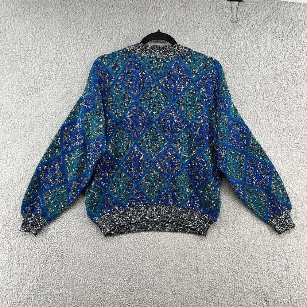 Vintage 1980s McGregor Multicolored Dad Grandpa Crewneck Sweater Large Geometric